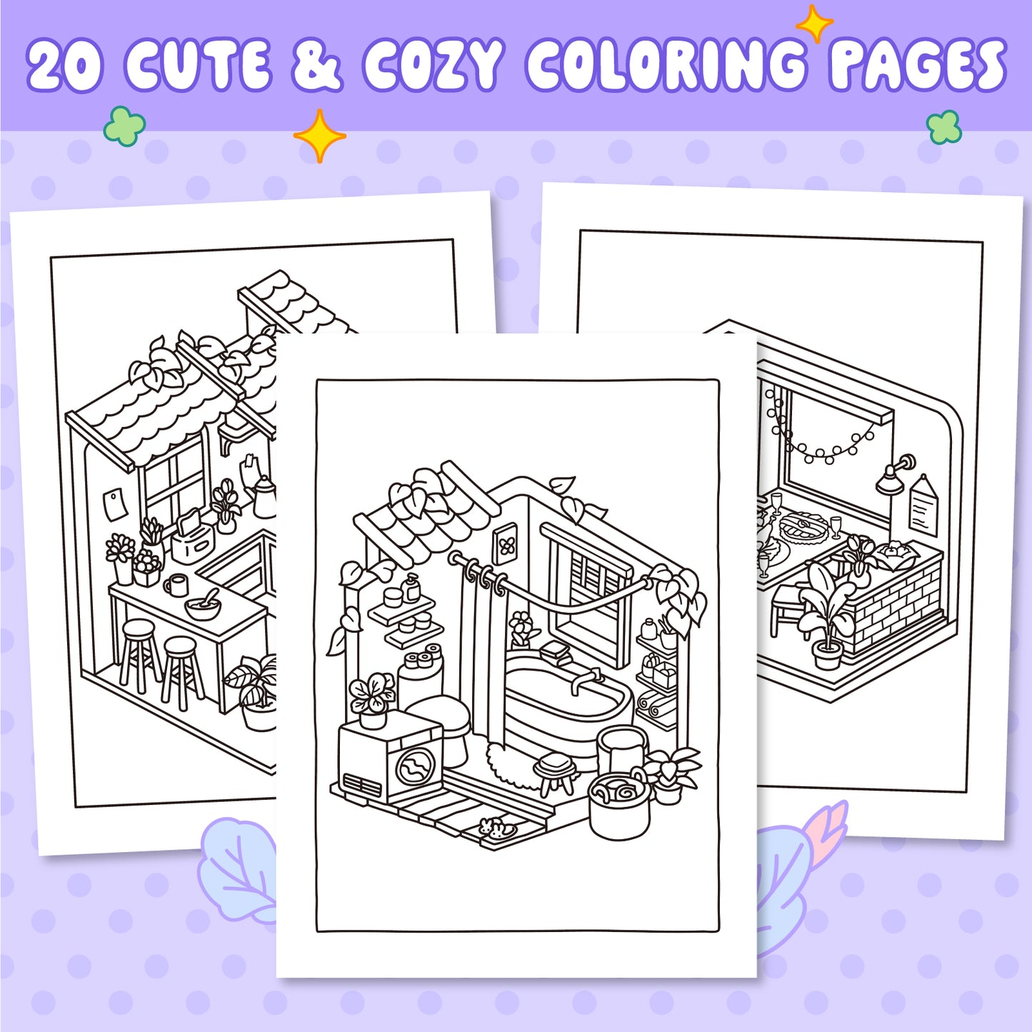 LOVE LOUDER, Cute & Cozy Coloring Book:COZY CORNERS