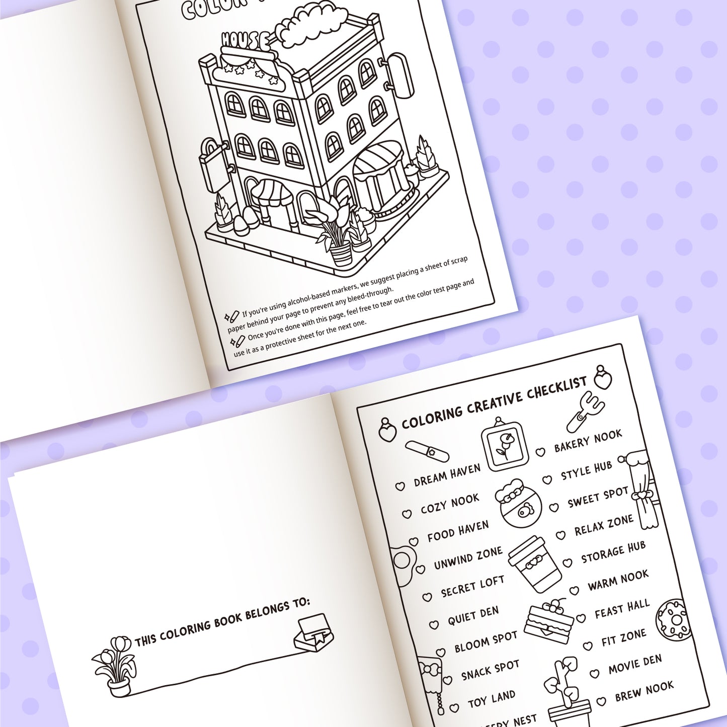 LOVE LOUDER, Cute & Cozy Coloring Book:COZY CORNERS