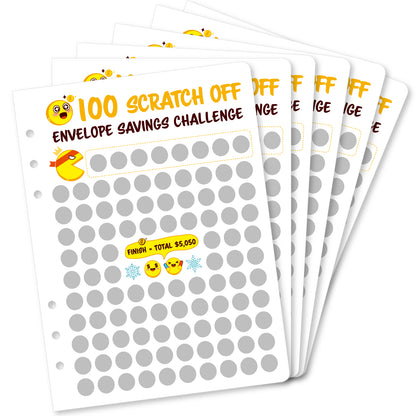 100 Envelopes Challenge Scratch-off Cards