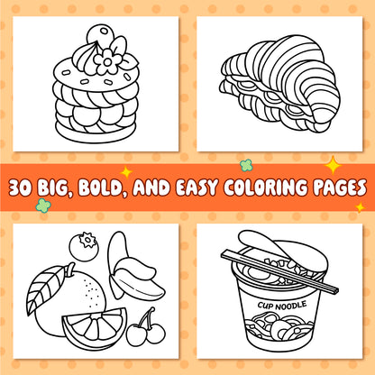 LOVE LOUDER, Easy & Blod Coloring Book:TASTY FOODS
