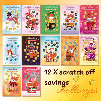 Money Saving Challenge Book 12X scratch off savings