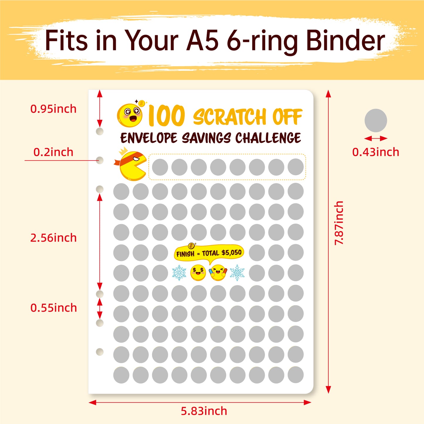 100 Envelopes Challenge Scratch-off Cards