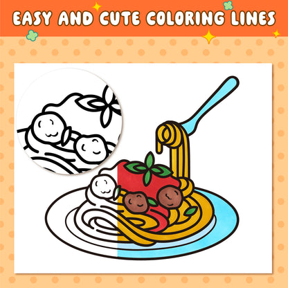 LOVE LOUDER, Easy & Blod Coloring Book:TASTY FOODS