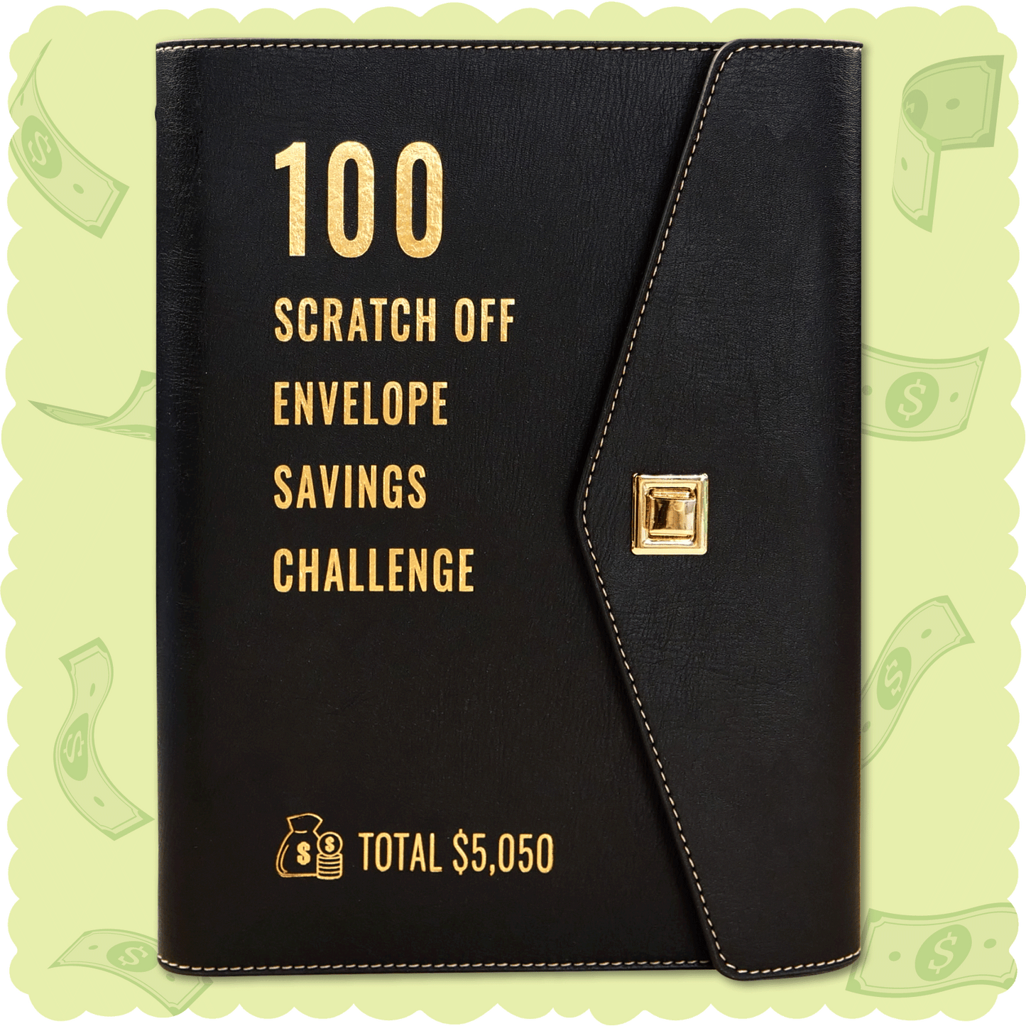 100 Scratch-Off Envelope Savings Challenge - PU Leather Binder