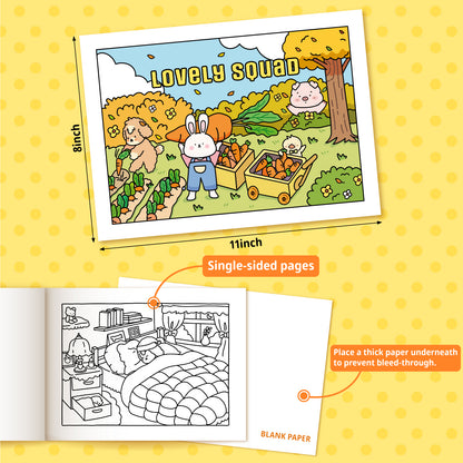 LOVE LOUDER, Cute & Cozy Coloring Book:LOVELY SQUAD - Debut Collection