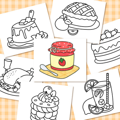 LOVE LOUDER, Easy & Blod Coloring Book:TASTY FOODS