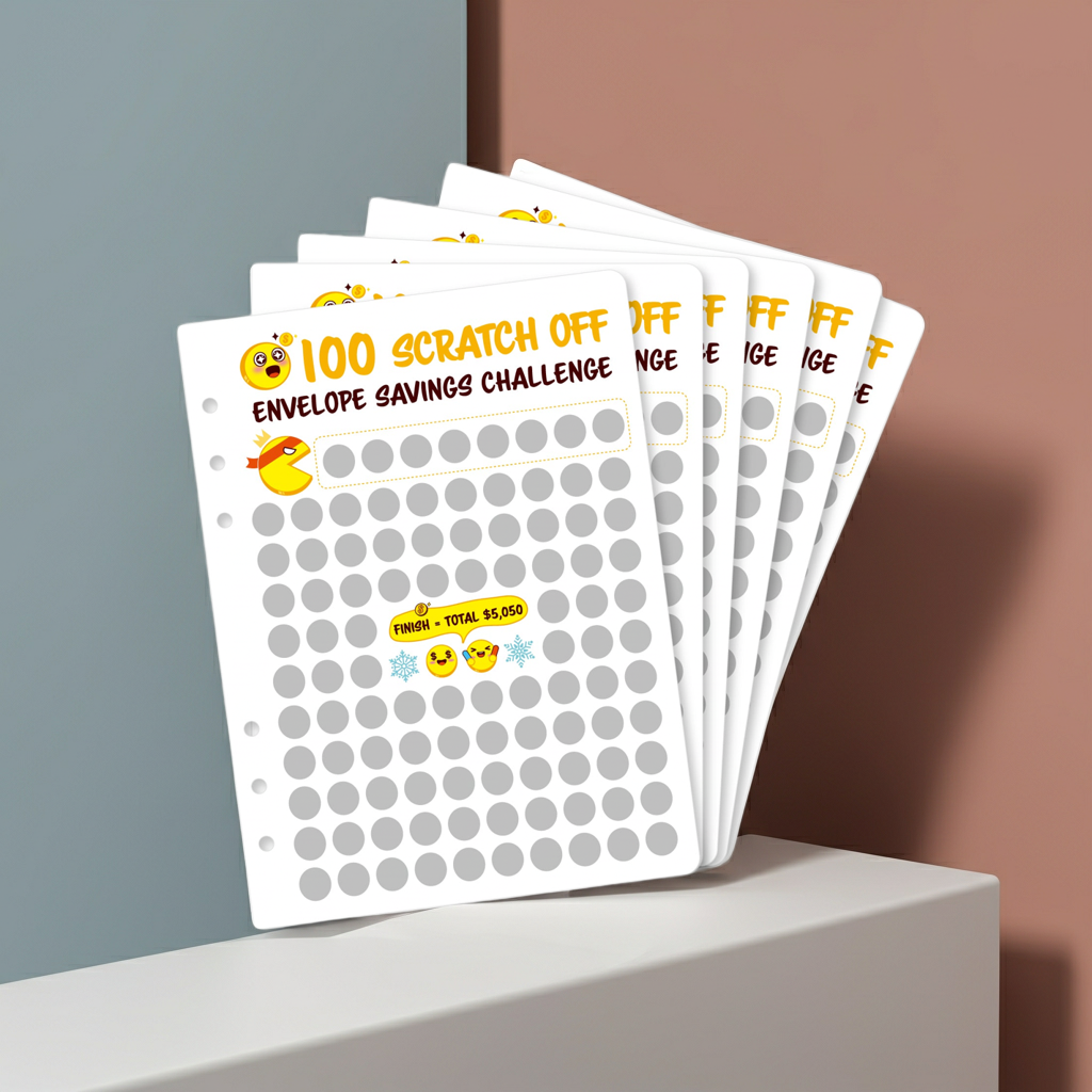 100 Envelopes Challenge Scratch-off Cards
